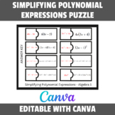 Simplifying Polynomial Expressions Puzzle Activity Matchin