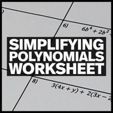 Simplifying Polynomials Worksheet - Distributive Property 