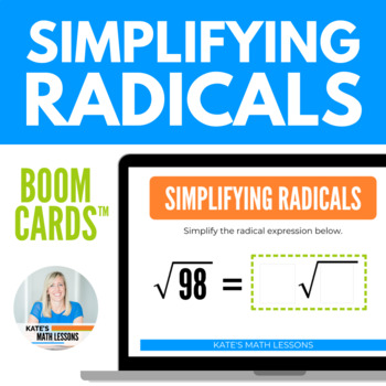 Preview of Simplifying Radical Expressions Boom Cards™ Digital Activity