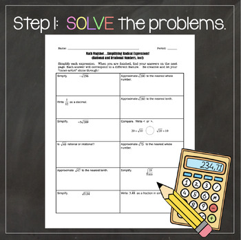 SIMPLIFYING RADICAL EXPRESSIONS ACTIVITY FREEBIE by Math Class Rocks
