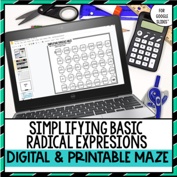 Preview of Simplifying Radical Expressions Maze Printable & Digital Versions