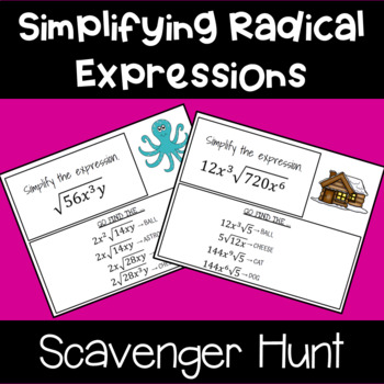 Preview of Simplifying Radical Expressions - Scavenger Hunt