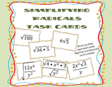 Simplifying Radical Expressions Task Cards