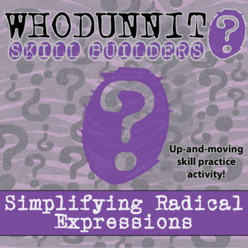 Preview of Simplifying Radical Expressions Whodunnit Activity - Printable & Digital Game