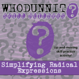 Simplifying Radical Expressions Whodunnit Activity - Print