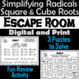 Simplifying Radicals Activity: Square and Cube Roots: Alge