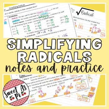 Preview of Simplifying Radicals - Guided Notes and Practice