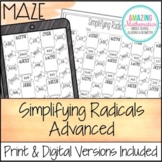 Simplifying Radicals Worksheet - Advanced Maze Activity