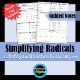 Simplifying Radicals (Square Roots) - Guided Notes and Practice