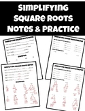 Simplifying Radicals Square Roots Notes and Practice