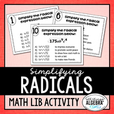 Simplifying Radicals (Square Roots Only, with Variables)  