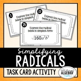 Simplifying Radicals (Square Roots and Cube Roots) | Task Cards