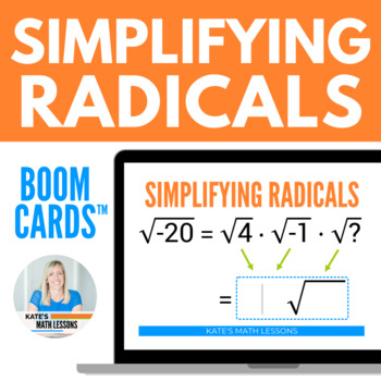 Preview of Simplifying Radicals Using Imaginary Number i Boom Cards™ Digital Activity