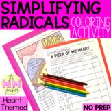 Simplifying Radicals: Valentine's Day Coloring Activity