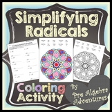 Simplifying Radicals Worksheet {Radicals Coloring Activity}