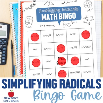 Preview of Simplifying Radicals with Variables BINGO Game