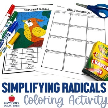 Preview of Simplifying Radicals with Variables Color by Number Activity