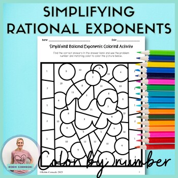 Preview of Simplifying Rational Exponents Color by Number Activity for Algebra 2