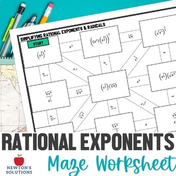 Preview of Simplifying Rational Exponents and Radicals Maze Activity