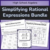 Simplifying Rational Expressions Activity Bundle