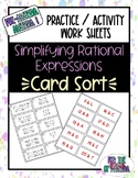 Simplifying Rational Expressions Card Sort
