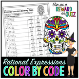 Simplifying Rational Expressions Color By Number | Math Color By Number