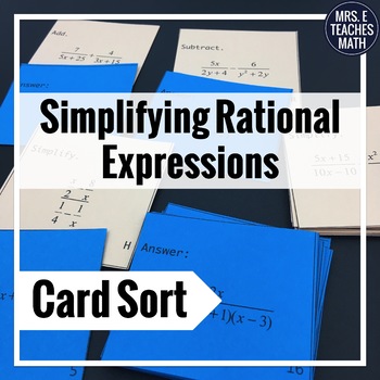 Preview of Rational Expressions Card Sort