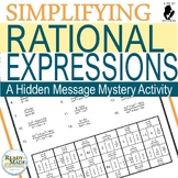 Simplifying Rational Expressions Mystery Activity SELF-CHE