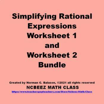 rational expressions worksheet teaching resources tpt