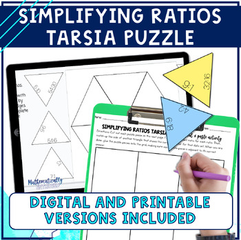 Preview of Simplifying Ratios Equivalent Ratios Tarsia Puzzle Freebie 6th Grade Math