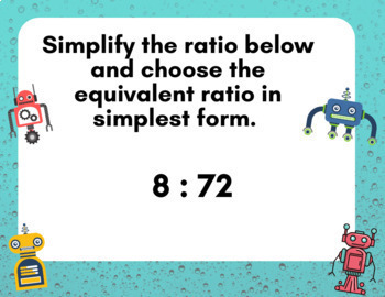 Preview of Simplifying Ratios Google Forms-  Assessment/ Quiz
