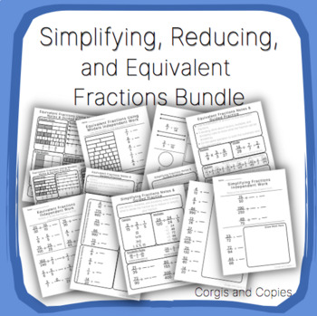 Preview of Simplifying, Reducing, and Equivalent Fractions Bundle