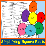 Simplifying Square Roots Color by Number