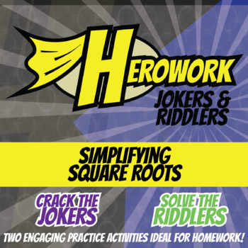 Preview of Simplifying Square Roots Printable Activities - Herowork Worksheets