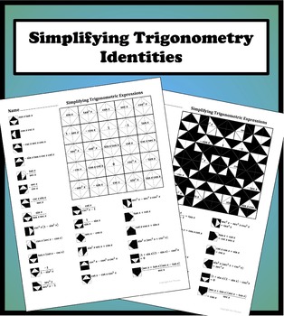 Preview of Simplifying Trigonometric Expressions Color Worksheet