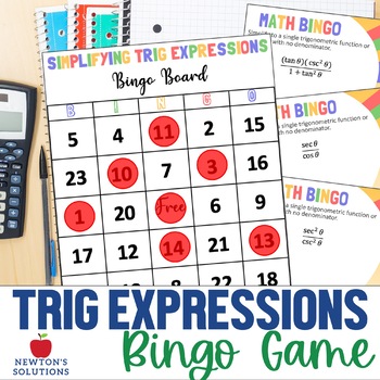 Preview of Simplifying Trigonometric Expressions Using Identities BINGO Game