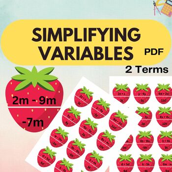 Preview of Simplifying Variables Matching Puzzles -Addition and Subtraction - 3 pages