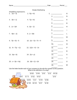 Simplifying and Distributing Puzzle by Mrs Ws Math Connection | TpT