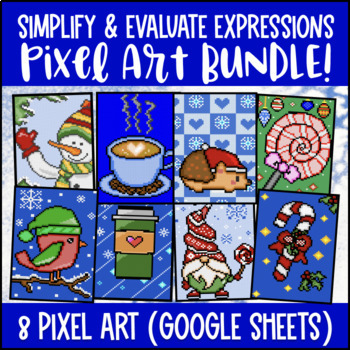 Preview of Simplifying and Evaluating Expressions Pixel Art Numerical Algebraic Expressions