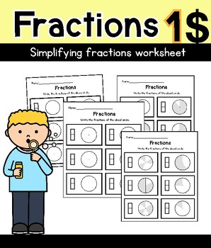 Preview of Simplifying fractions worksheet Activities (1 dollar)