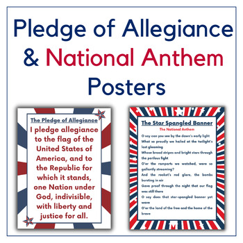 Preview of Patriotic Pledge of Allegiance & National Anthem Posters