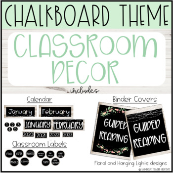 Chalkboard Calendar Set Chalkboard Classroom Decor