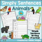 Simply Sentences Animals - No Prep Sentence Writing Center