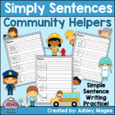 Simply Sentences - Community Helpers - No Prep Sentence Wr