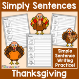 Simply Sentences - Thanksgiving - No Prep Sentence Writing