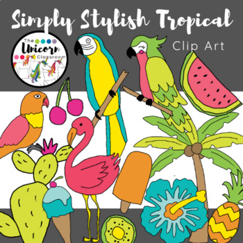 Preview of Cute and Bright Tropical Animals Clip Art