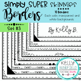 Simply Super Skinny Borders Set #3 {Clipart by Kelly B}