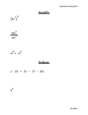 Simply and Evaluate Expressions with Exponents