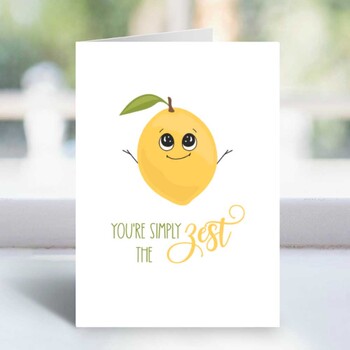 Preview of Simply the Zest Best Teacher Staff Parent Friend Appreciation Thank You Card