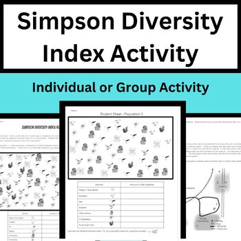 Preview of Simpson Diversity Index Activity - Hawaiian Ecology